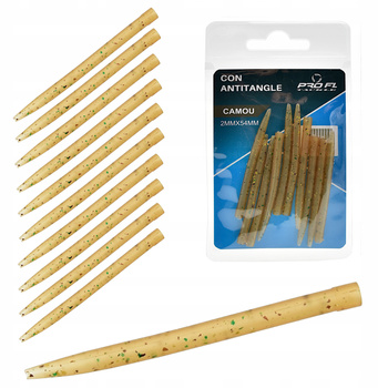 Rurki Karpiowe antysplątaniowe CAMOU 2mm/54mm 10szt Antitagle Pro FL
