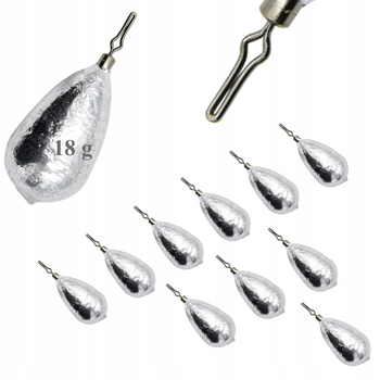 10 x CIĘŻAREK ŁEZKA Z KRĘTLIKIEM 18 g KLIPS Zacisk