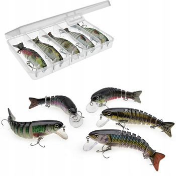Zestaw 5 x WOBLER Łamany na Szczupaka + Pudełko