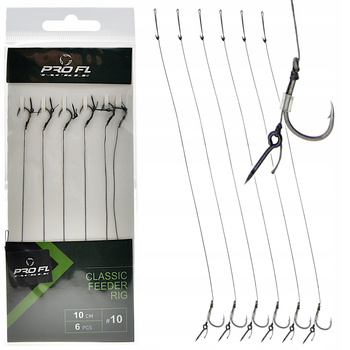 Gotowe Przypony POWER FEEDER RIG 10cm Haczyk #12 zakończone igłą 9mm 6szt