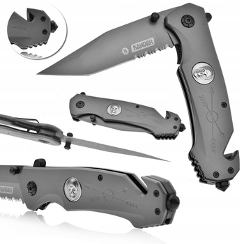 Nóż RATOWNICZY Scyzoryk Składany Zbijak TAKTYCZNY