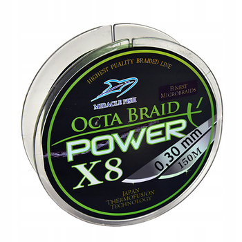 PLECIONKA WĘDKARSKA 8-splotowa 0,30mm zielona