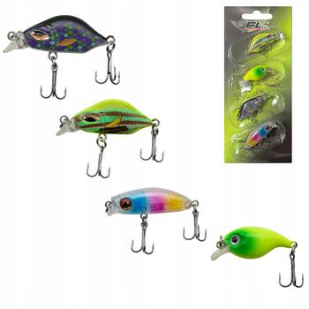 ZESTAW WOBLER 4 SZT WOBLERY OKOŃ SZCZUPAK MIX