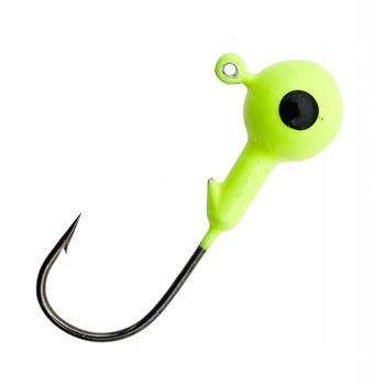 Główka Jigowa hak 3/10g seledynowa z czarną kropką do gum ripperów